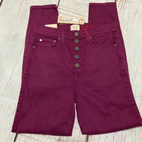 AO.LA by Alice + Olivia high rise skinny jeans in purple (currant) Size 29 NWT - Picture 10 of 16